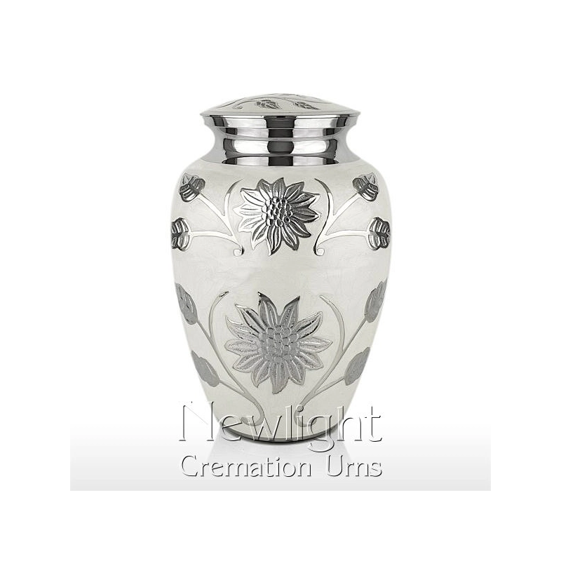 White Lotus Flower Urn 