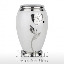 White Pearl Rose Urn
