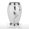 White Pearl Rose Urn