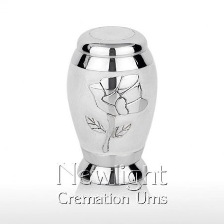 White Pearl Rose Mini Urn (3inch)
